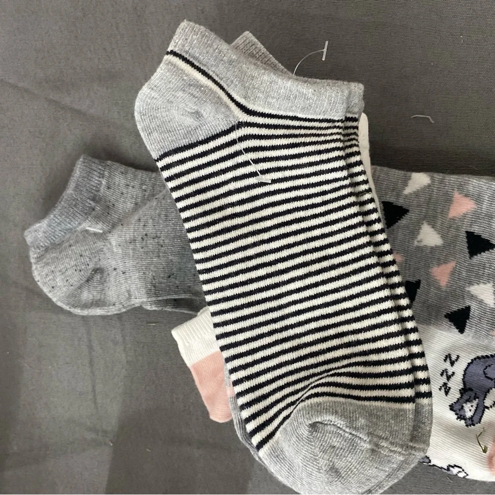 Cute Cat with colorful Print Ankle Socks Set 8 pair